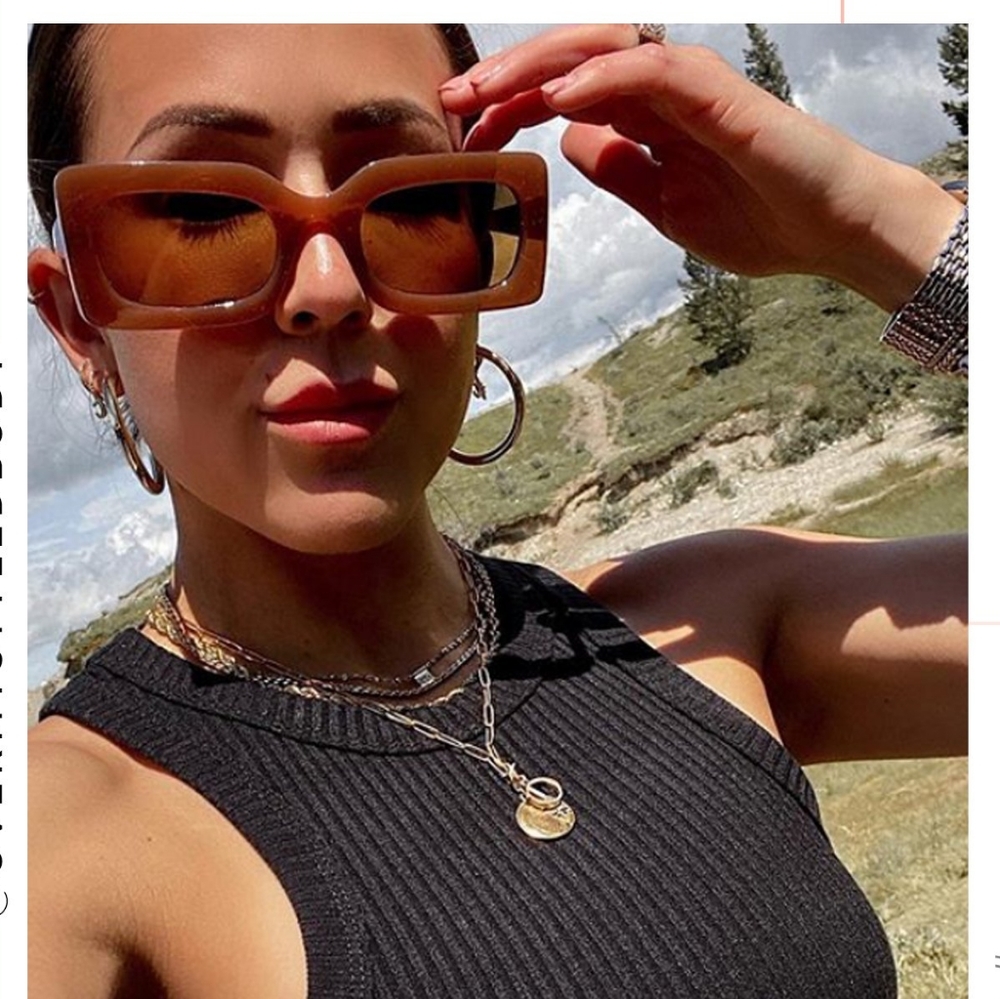Brown thick frame sunglasses